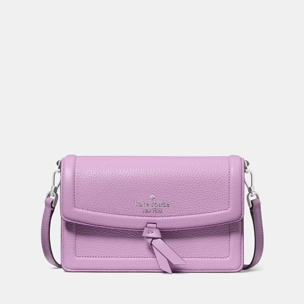 Kate Spade Knott Mini Flap Leather Crossbody Bag, Wisteria Purple New Nwt